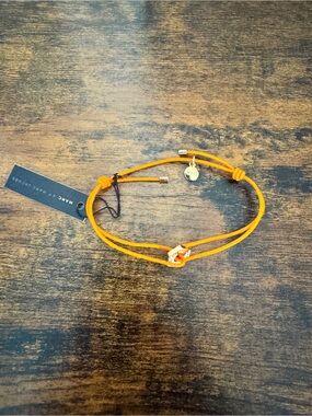 Marc by Marc Jacobs Orange Double Cord Bracelet with Gold Charm NWT